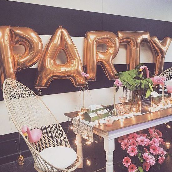 Picture of 16" Gold Foil Balloon Letters Alphabet Wedding *Name Bespoke Mylar