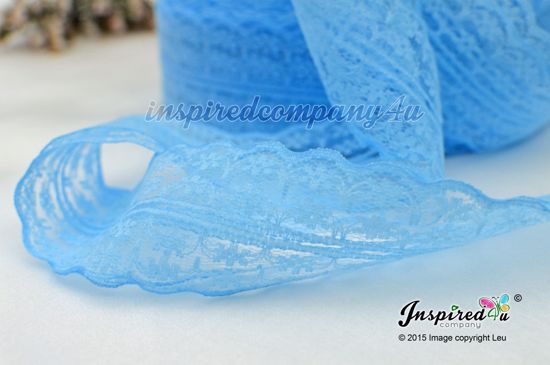 Picture of Turquoise Blue Wide 47 mm Lace Wedding DIY