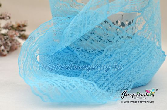 Picture of Turquoise Blue Wide 47 mm Lace Wedding DIY
