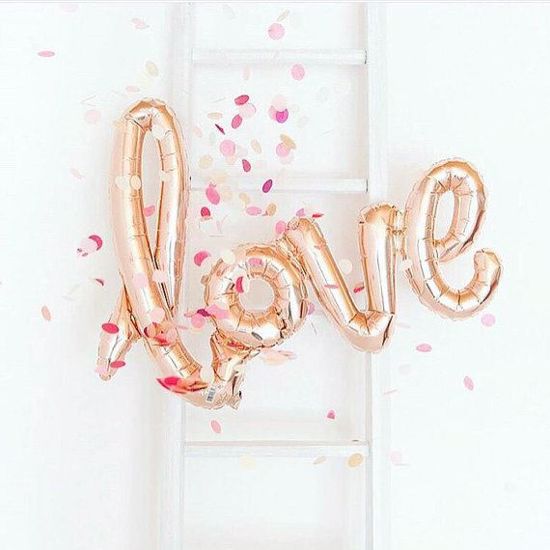 Picture of 5 x  Love Script Balloon Rose - Cutom