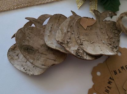 Picture of Christmas Tags Kraft Wood Apples DIY Kit Twine Bespoke Whimsical