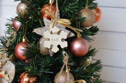 Picture of Personalized Christmas Tree Hanging Decorations Wooden Craft Snowflake