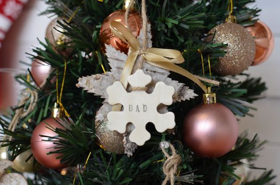 Picture of Personalized Christmas Tree Hanging Decorations Wooden Craft Snowflake