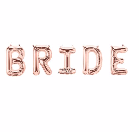 Picture of Rose Gold Balloons Wedding BRIDE Party Decoration Air Name Letters