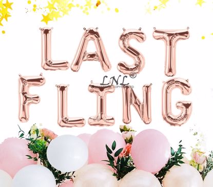 Picture of Last Fling Balloon Banner Rose Gold Silver