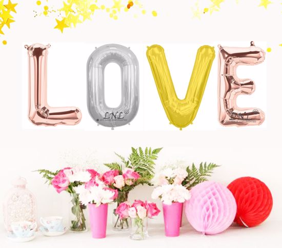 Picture of Love Rose Gold Balloons Wedding