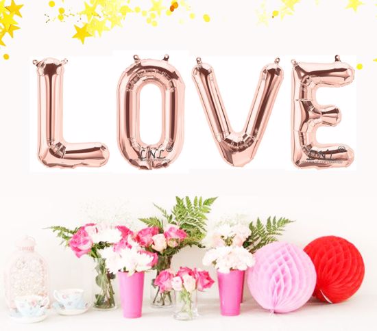 Picture of Love Rose Gold Balloons Wedding