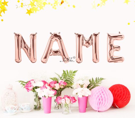 Picture of Rose Gold 16" Foil Balloon Letters Alphabet Wedding *Name Bespoke Mylar