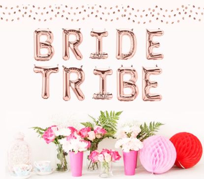 Picture of Bride Tribe Rose Gold Balloons Letters 16"