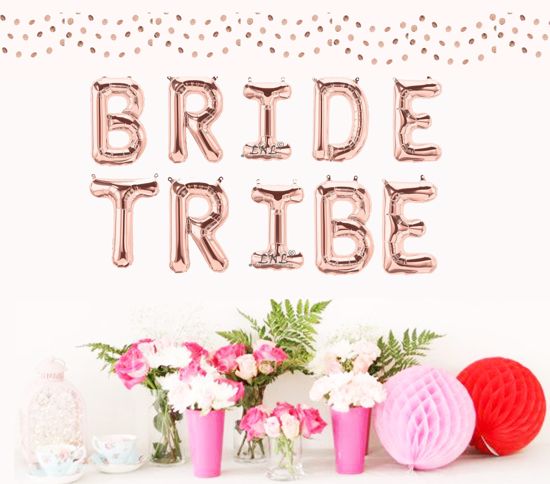 Picture of Bride Tribe Rose Gold Balloons Letters 16"