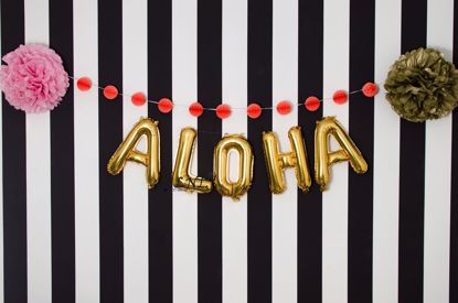 Picture of ALOHA Rose Gold Balloons |Gold | Silver  Letters 16"