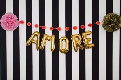 Picture of Amore Rose Gold Balloons | Gold | Silver  Letters 16"