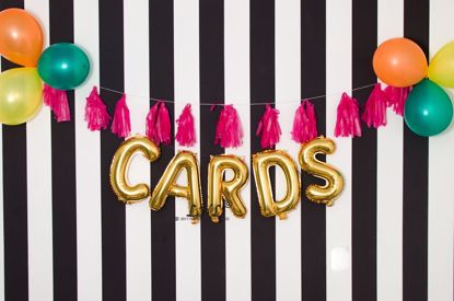 Picture of CARDS Rose Gold Balloons | Gold | Silver  Letters 16"