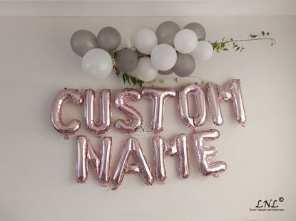Picture of Custom Name Rose Gold Balloons Letters