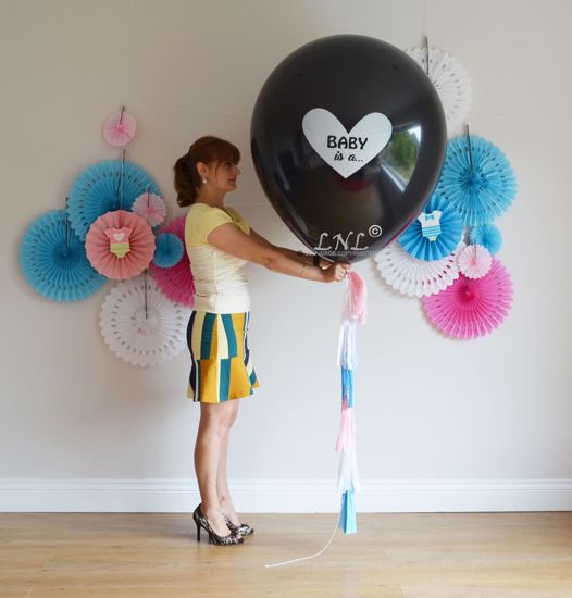 Picture of Baby is a... Gender Reveal Balloons Boy or Girl Baby Shower Confetti