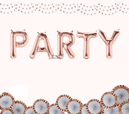 Picture of PARTY rose gold balloons