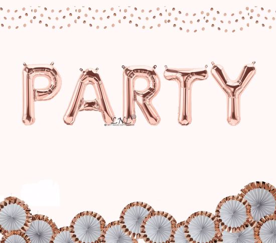 Picture of PARTY rose gold balloons
