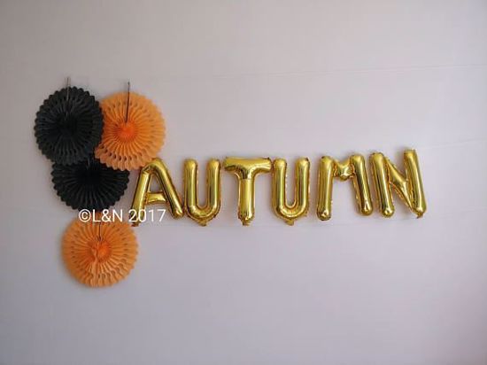 Picture of AUTUMN Halloween 16" Foil Mylar Balloons Banner Garland