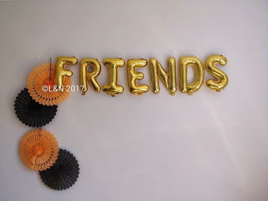 Picture of FRIENDS Photo Booth  16" Letters Foil Mylar Balloons Banner Garland