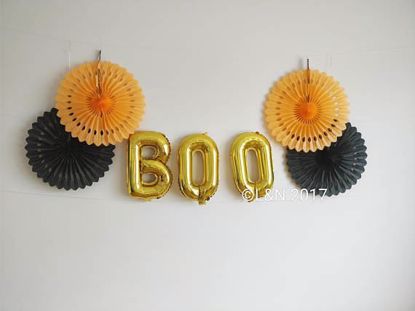 Picture of Boo Halloween 16" Letters Foil Mylar Balloons Banner Garland