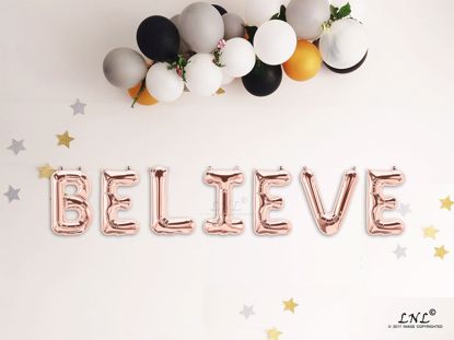 Picture of BELIEVE Rose gold Balloons