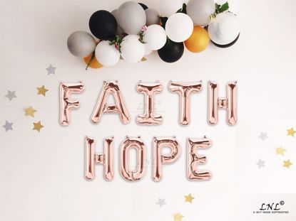 Picture of FAITH HOPE Rose gold Balloons