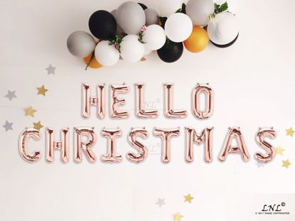 Picture of HELLO CHRISTMAS Rose gold Balloons