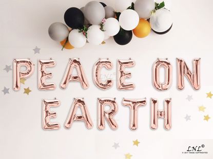 Picture of PEACE ON EARTH Rose gold Balloons