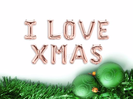 Picture of I LOVE XMAS Rose gold Balloons