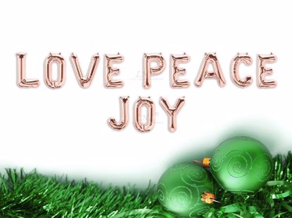 Picture of LOVE PEACE JOY Rose gold Balloons