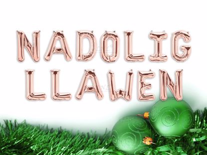 Picture of NADOLIG LLAWEN Rose gold Balloons