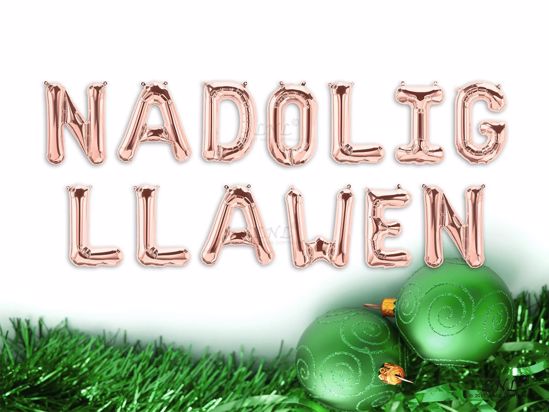 Picture of NADOLIG LLAWEN Rose gold Balloons