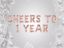 Picture of CHEERS TO 1 YEAR Letter Rose Gold Silver Birthday Balloons