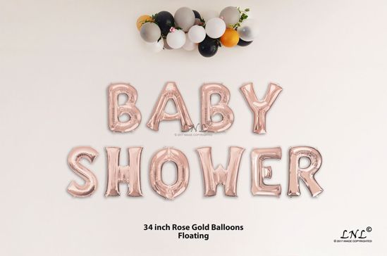 Picture of BABY SHOWER  Rose Gold Letters 34 Inch Foil Balloons