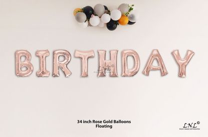 Picture of BIRTHDAY  Rose Gold Letters 34 Inch Foil Balloons