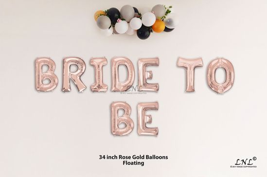 Picture of BRIDE TO BE  Rose Gold Letters 34 Inch Foil Balloons