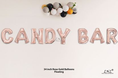 Picture of CANDY BAR  Rose Gold Letters 34 Inch Foil Balloons
