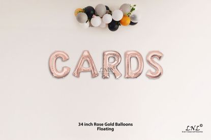 Picture of CARDS  Rose Gold Letters 34 Inch Foil Balloons