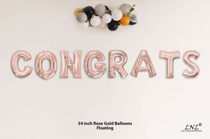 Picture of CONGRATS Rose Gold Letters 34 Inch Foil Balloons