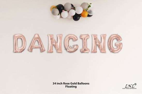Picture of DANCING Rose Gold Letters 34 Inch Foil Balloons