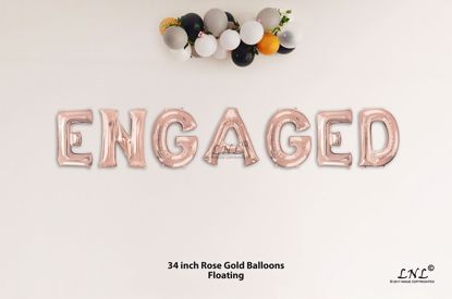 Picture of ENGAGED Rose Gold Letters 34 Inch Foil Balloons