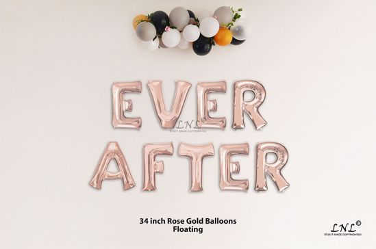 Picture of EVER AFTER Rose Gold Letters 34 Inch Foil Balloons