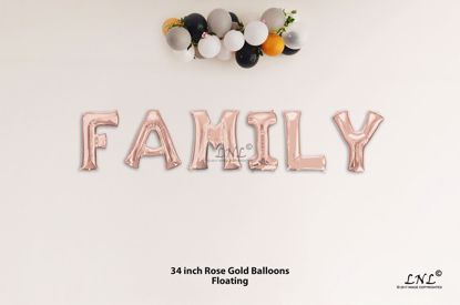 Picture of FAMILY Rose Gold Letters 34 Inch Foil Balloons