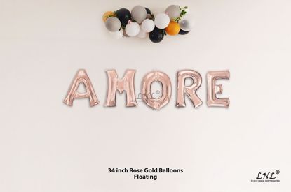 Picture of AMORE Rose Gold Letters 34 Inch Foil Balloons