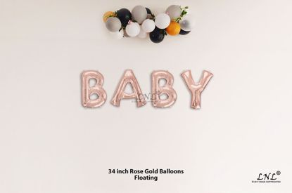Picture of BABY Rose Gold Letters 34 Inch Foil Balloons