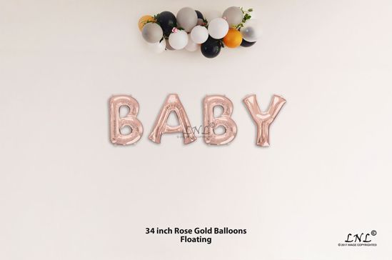 Picture of BABY Rose Gold Letters 34 Inch Foil Balloons