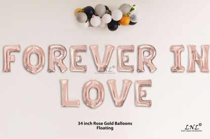 Picture of FOREVER IN LOVE Rose Gold Letters 34 Inch Foil Balloons