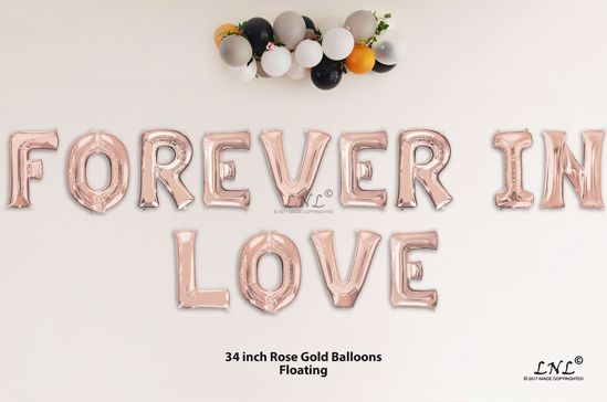 Picture of FOREVER IN LOVE Rose Gold Letters 34 Inch Foil Balloons