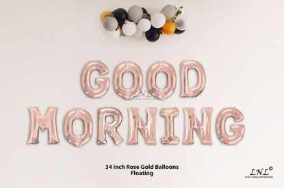 Picture of GOOD MORNING Rose Gold Letters 34 Inch Foil Balloons