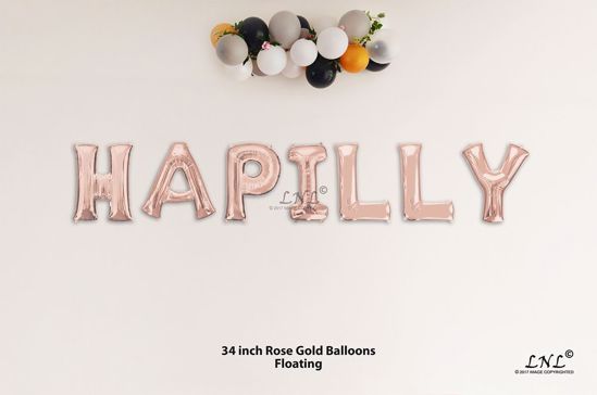 Picture of WAPILLY Rose Gold Letters 34 Inch Foil Balloons